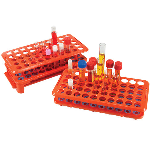 Grip Rack, Holds 50 Tubes, 10" x 5.5", Autoclavable, Orange