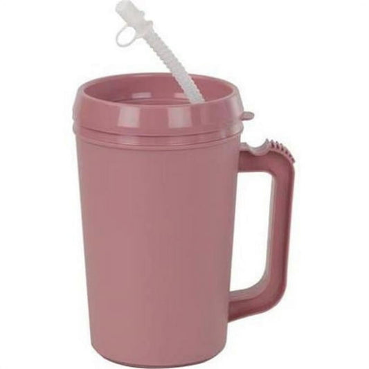 Insulated Mug, with Straw, 32 oz, Graduated, Translucent, Gray Lid, 50/cs