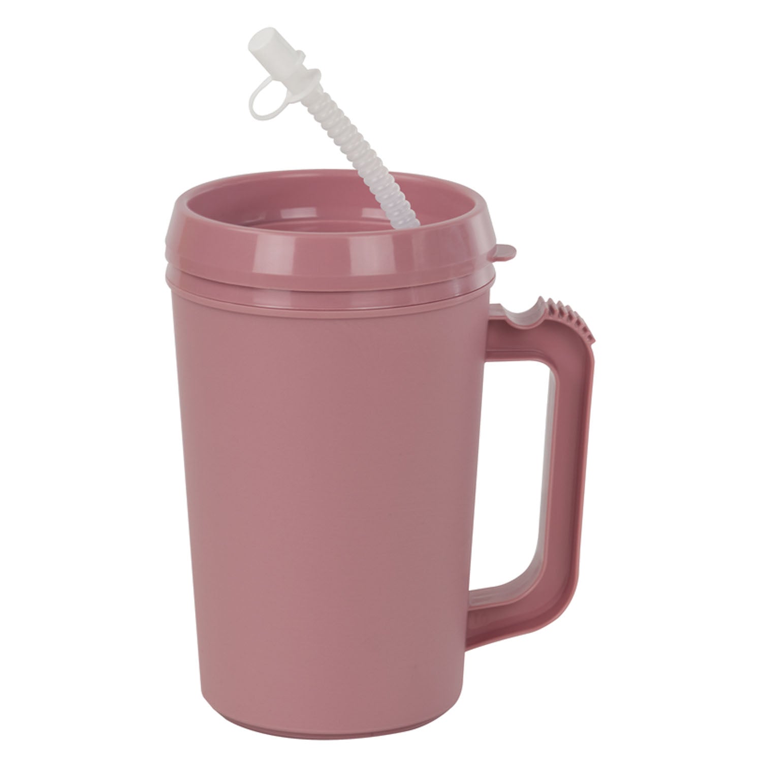 Insulated Mug, with Straw, 22 oz, Rose, 48/cs