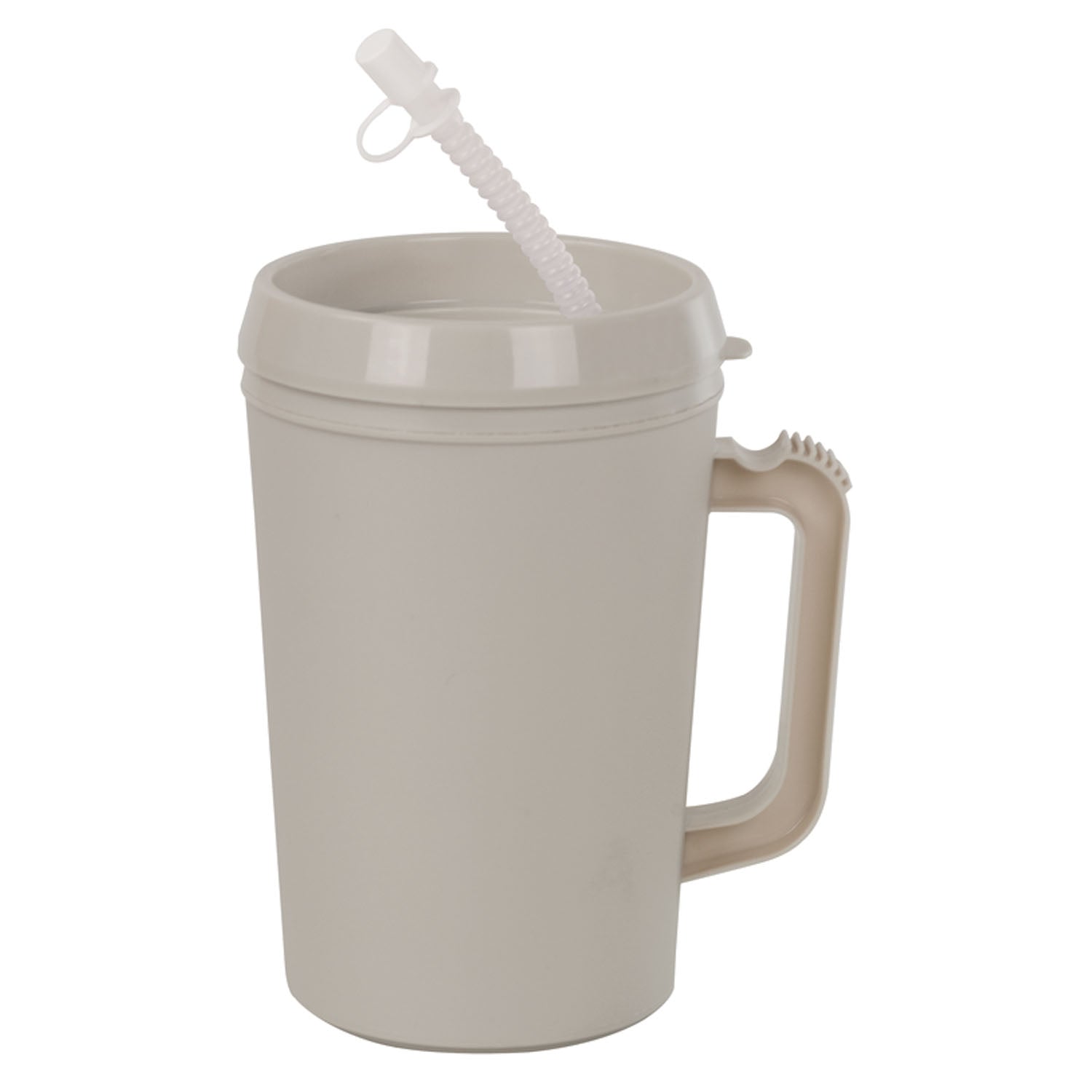 Insulated Mug, with Straw, 22 oz, Gray, 48/cs