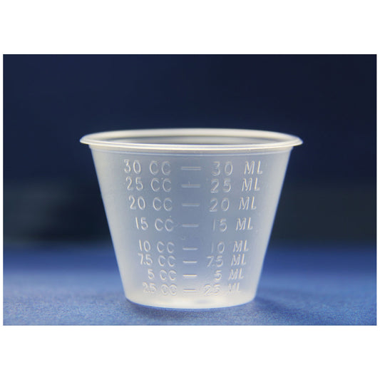Medicine Cup, 1 oz, Graduated mL/cc only, Translucent, 100/slv, 50 slv/cs (60 cs/plt) 