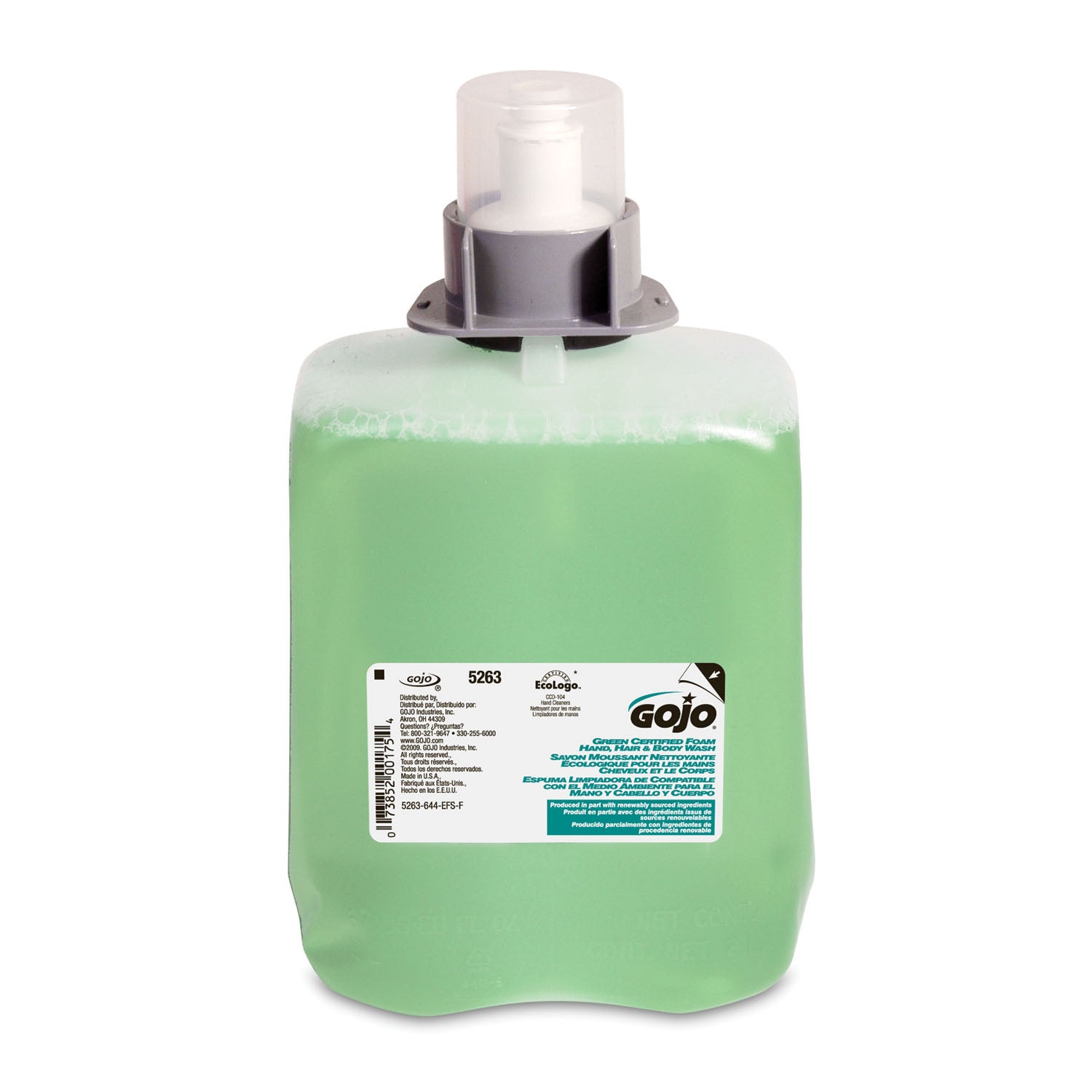 Green Certified Foam Hand, Hair & Body Wash, 2/cs