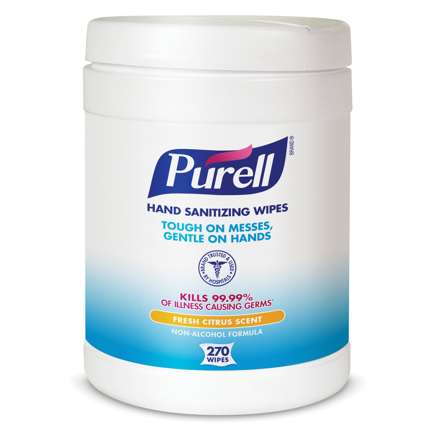 Durable Textured Wipes For Superior Cleaning, Non Linting, 270 ct Popup Canister, Wiper Size 6" x 6_", Tested & Approved For Hands, Not Approved For Use as a Surface Disinfectant, 6 can/cs (60 cs/plt) (Item is considered HAZMAT and cannot ship via Air to AK, GU, HI, MP, PR, VI)