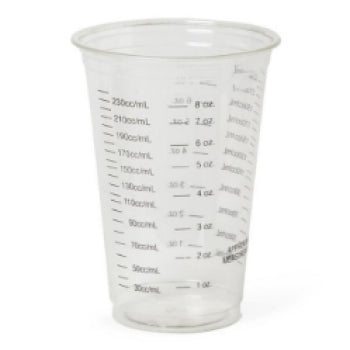 Plastic Drinking Cups, 10 oz, Clear, Plastic, Graduated, 50/sl, 20 sl/cs