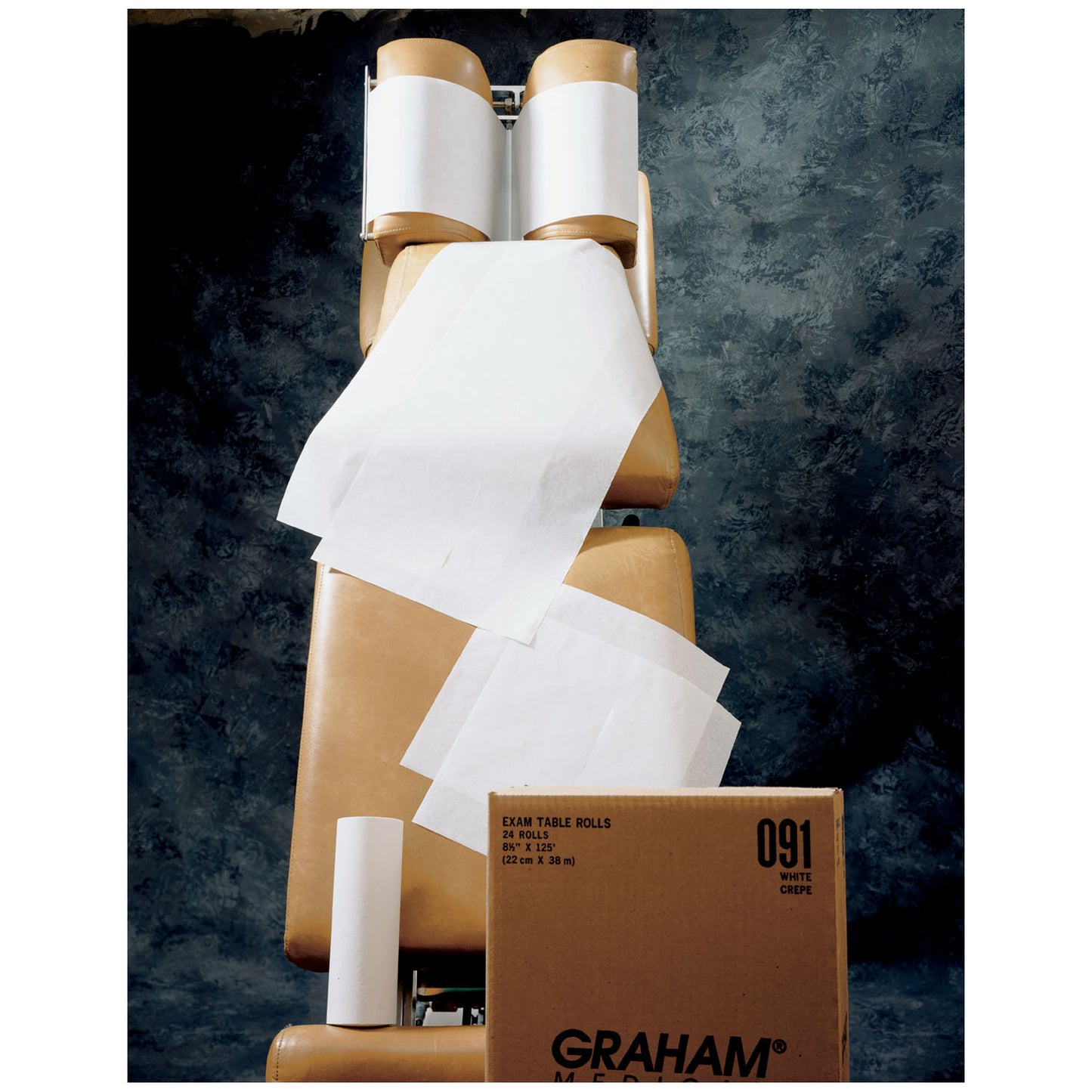 Chiropractic Headrest Roll, 8_" x 225 ft, Economy, White, Smooth, 25/cs (54 cs/plt)