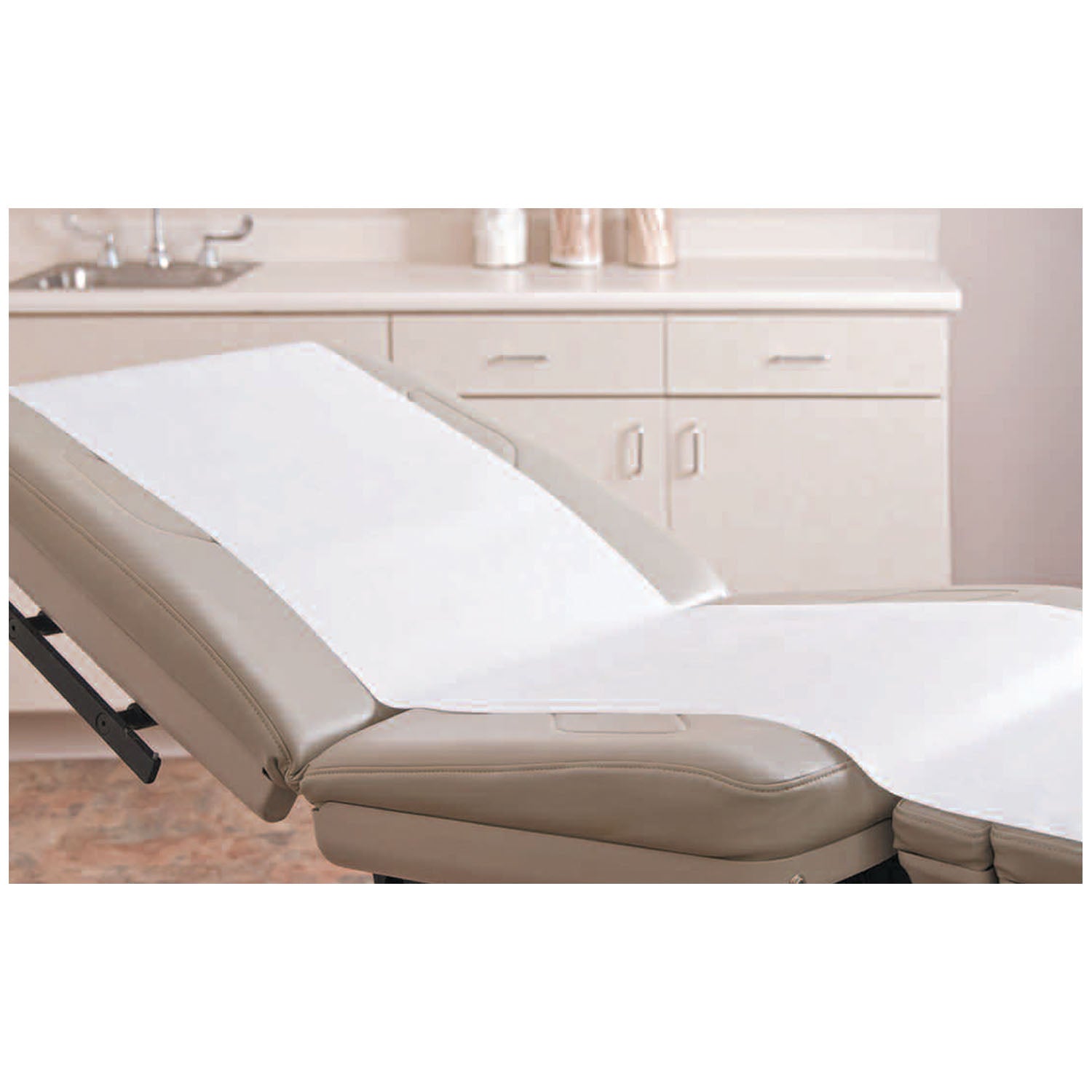 Tissue Poly Stretcher Sheet, 40" x 90", White/Blue, 50/cs