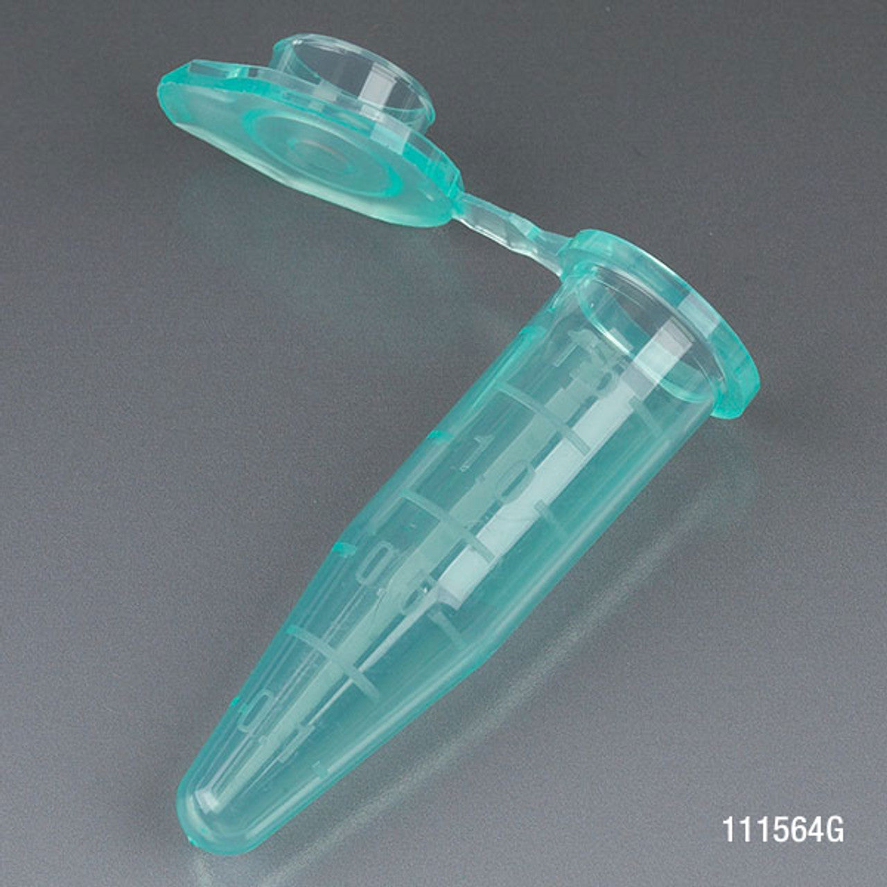 Microcentrifuge Tube, 1.5mL, PP, Attached Snap Cap, Graduated, Green, Certified: Rnase, Dnase and Pyrogen Free, 500/bg