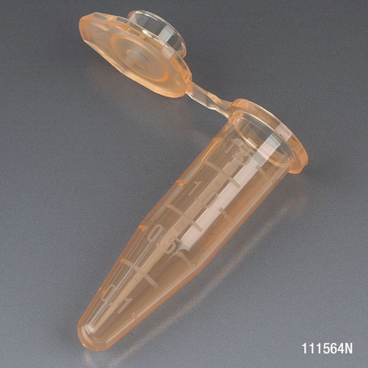 Microcentrifuge Tube, 1.5mL, PP, Attached Snap Cap, Graduated, Orange, Certified: Rnase, Dnase and Pyrogen Free, 500/bg
