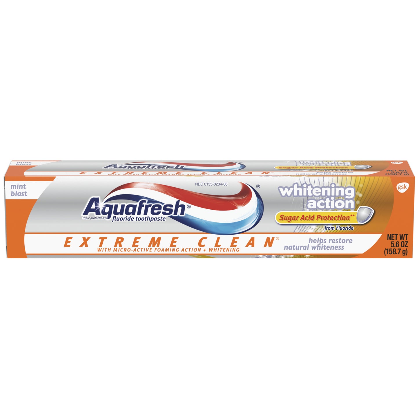 Aquafresh Extreme Clean Fluoride Toothpaste with Whitening Action, Mint Blast flavor, 5.6 oz. tube, 12/cs (Available for sale in US only) (Products cannot be sold on Amazon.com or any other third Party sites.) (Item is Non-Returnable)