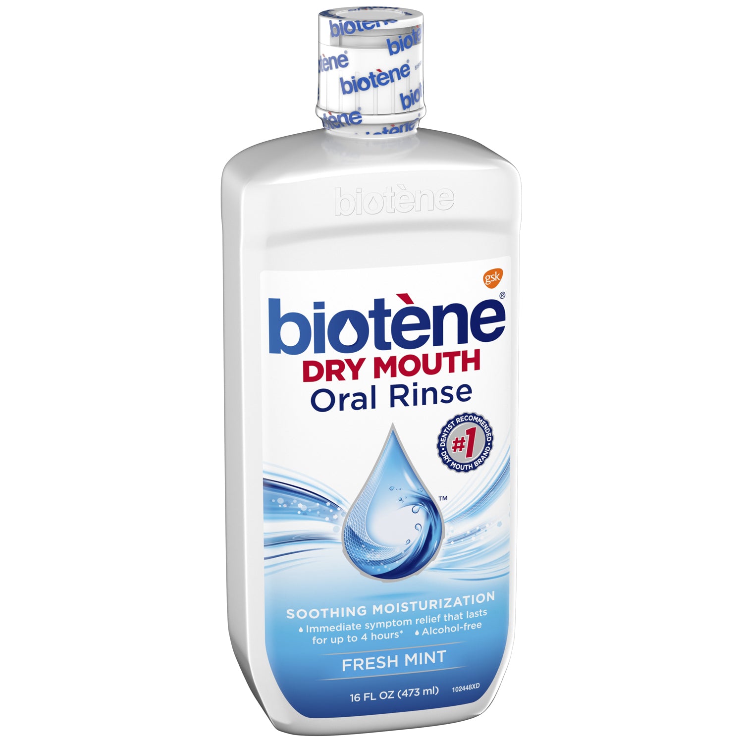 Biotene Dry Mouth Oral Rinse, Fresh Mint, 16 oz. bottle, 4/pkg, 2 pkg/cs (8 bottles total) (Available for sale in US only) (Products cannot be sold on Amazon.com or any other third Party sites.) (Item is Non-Returnable)