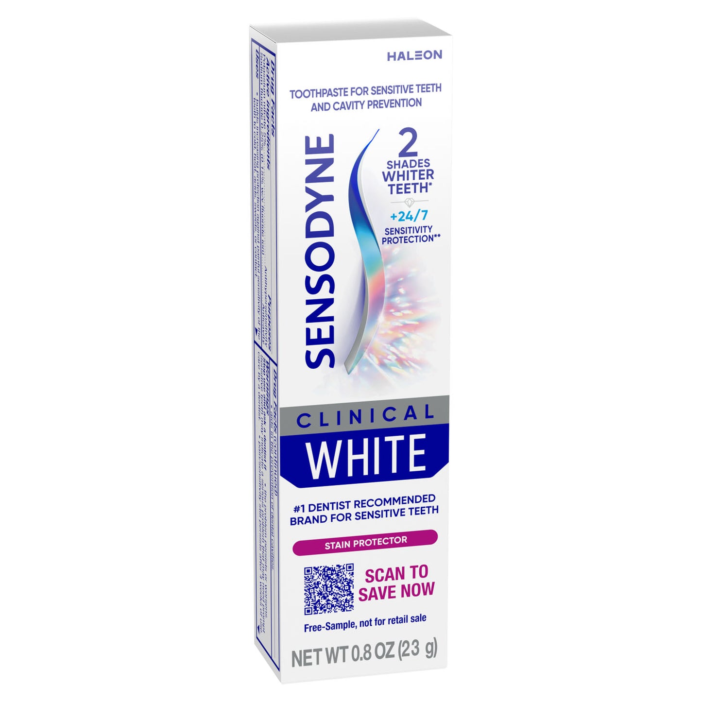 Sensodyne Clinical White Toothpaste, 0.8 oz. Tube, 36/cs