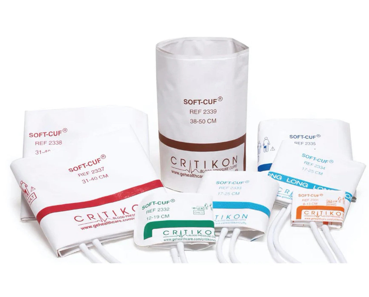 Cuff, Large Adult, Long, Inflation System, Rose/ White, 31-40cm, 5/bx (Continental US Only)