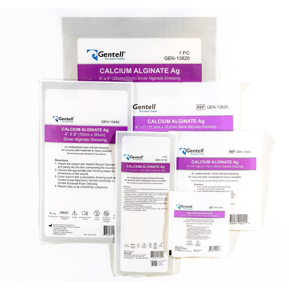 Calcium Alginate, Ag (Silver), 8" x 8", Dressing, 10/bx