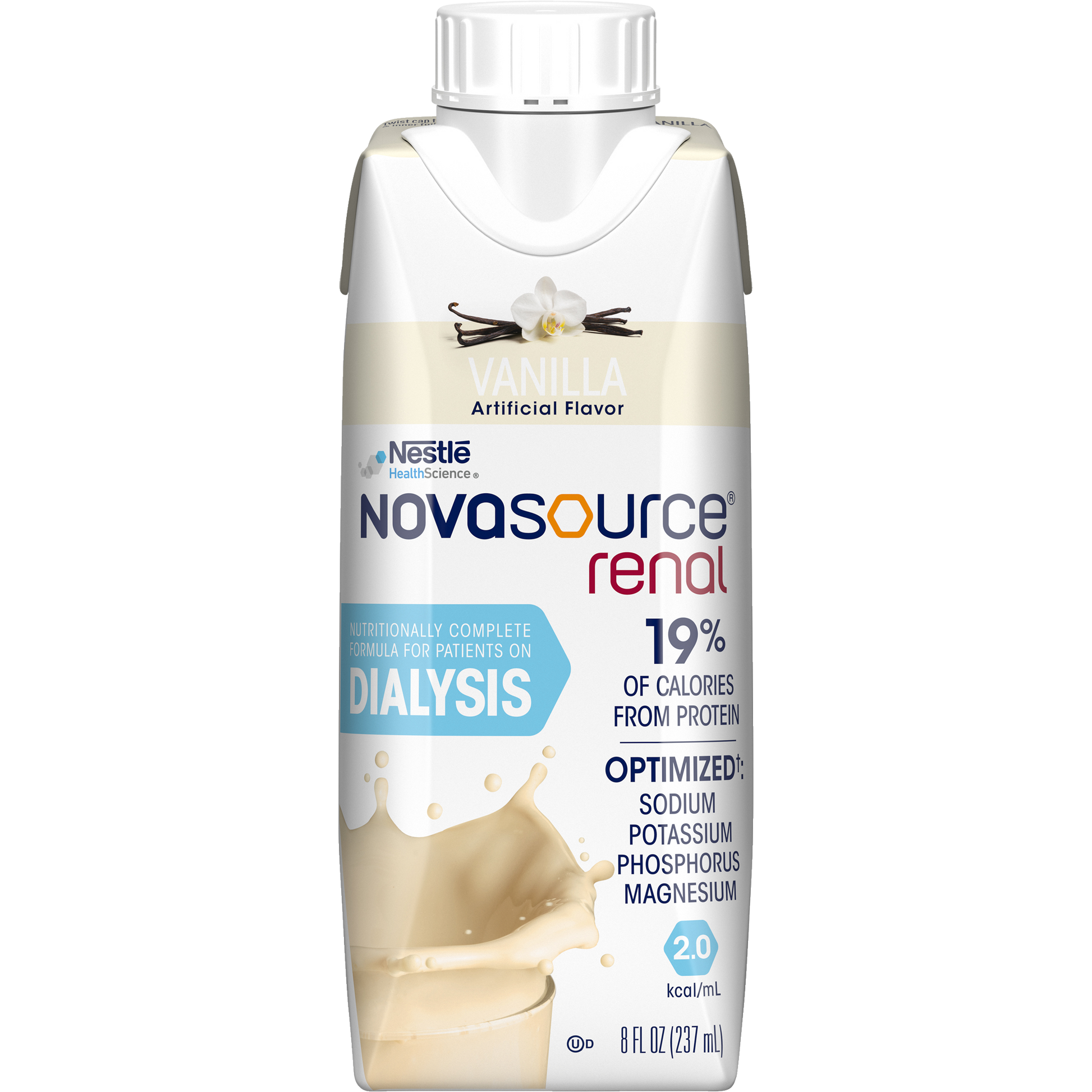 NOVASOURCE RENAL Strawberry, 8 fl oz Carton, 24/cs (Minimum Expiry Lead is 90 days) (Continental US Only) (Nestle products cannot be sold online without Nestle's prior written permission) (Products cannot be sold on Amazon.com or any other 3rd party sit