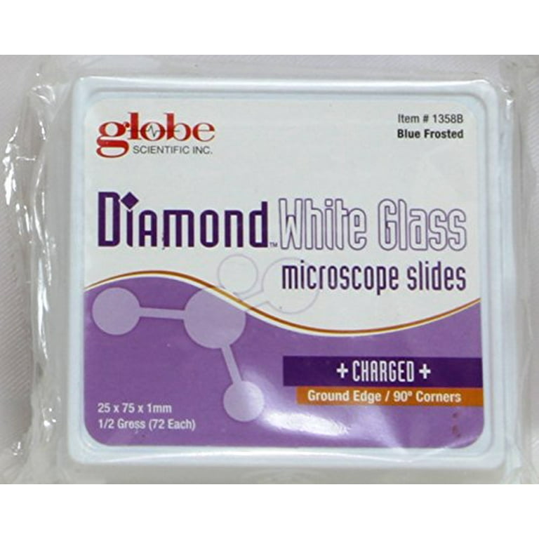 Charged Slide, Adhesive Surface, 90 Corners, Ground Edges, Blue, 25 x 75mm, 72/bx, 20 bx/cs