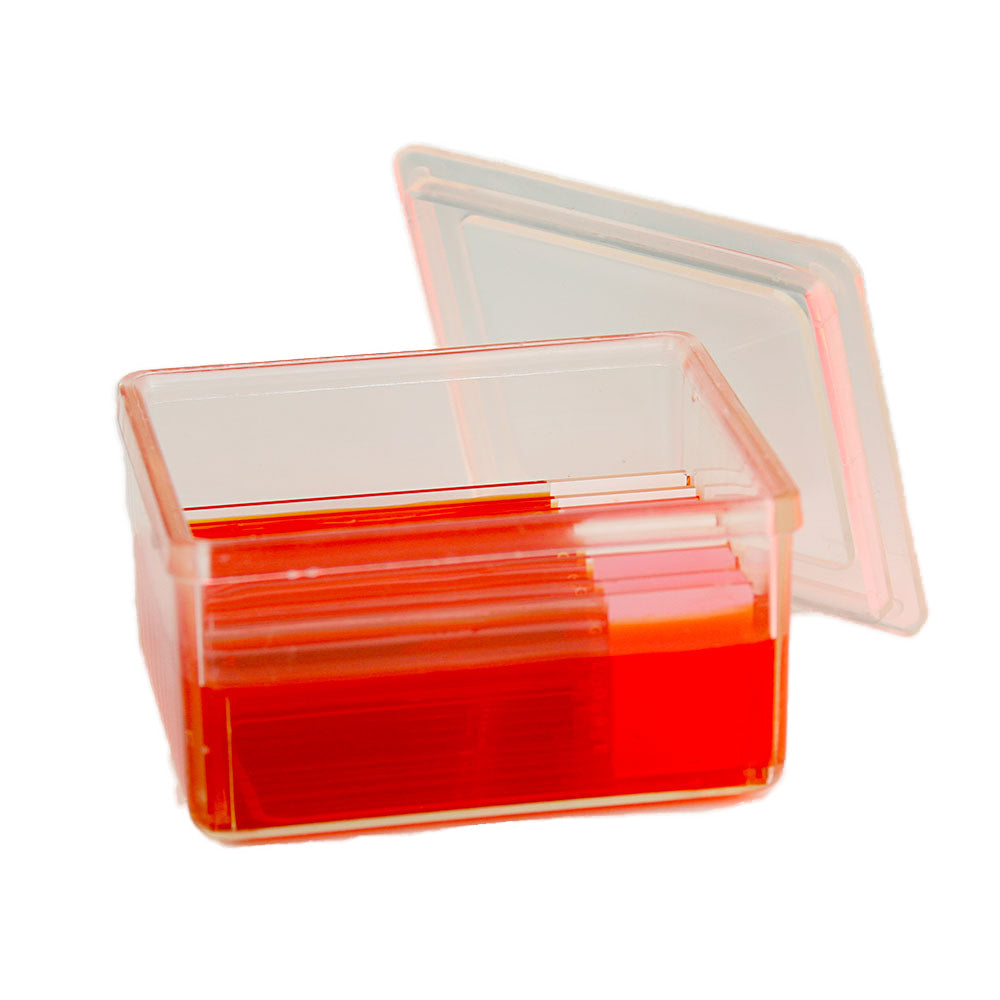 Slide Storage Box with Removable Tray, Hinged Clear Cover, 100 Places, Blue, 6/cs