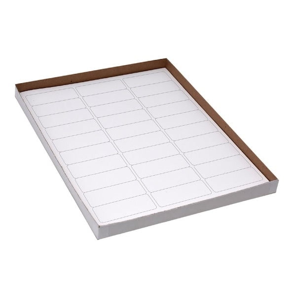 Label Sheets, Cryo, 67x25mm, for Racks and Boxes, 20 Sheets, 30 Labels per Sheet, White, 600/bx