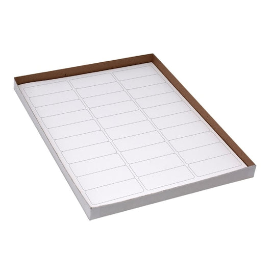 Label Sheets, Cryo, 67x25mm, for Racks and Boxes, 20 Sheets, 30 Labels per Sheet, White, 600/bx