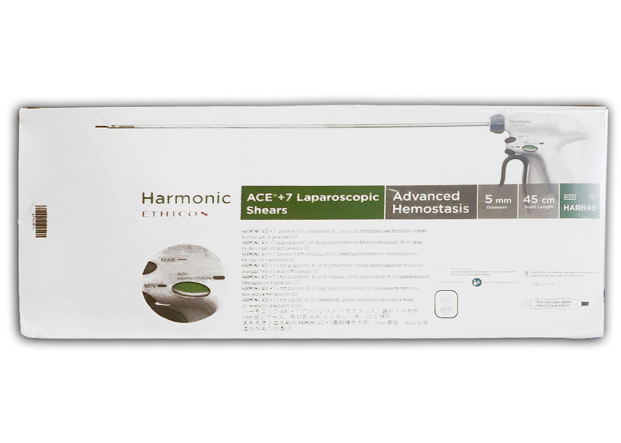 Harmonic ACE+7 Shears with Advanced Hemostasis, 5mm Diameter, 45cm Length, 6/bx (Continental US Only)