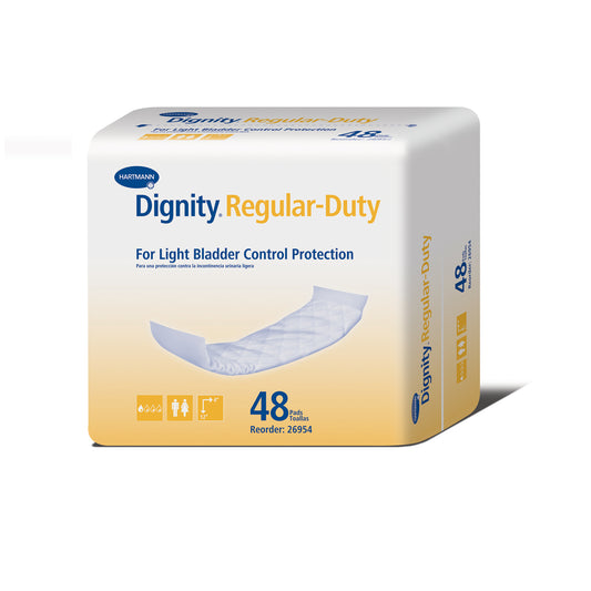 Dignity Regular-Duty Pad, For Light Protection, 4" x 12", White, 48/bg, 8 bg/cs