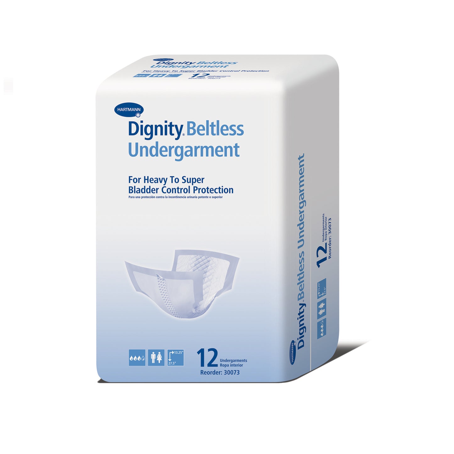 Dignity Beltless Undergarment, 13_" x 27_", White, 12/bg, 6 bg/cs