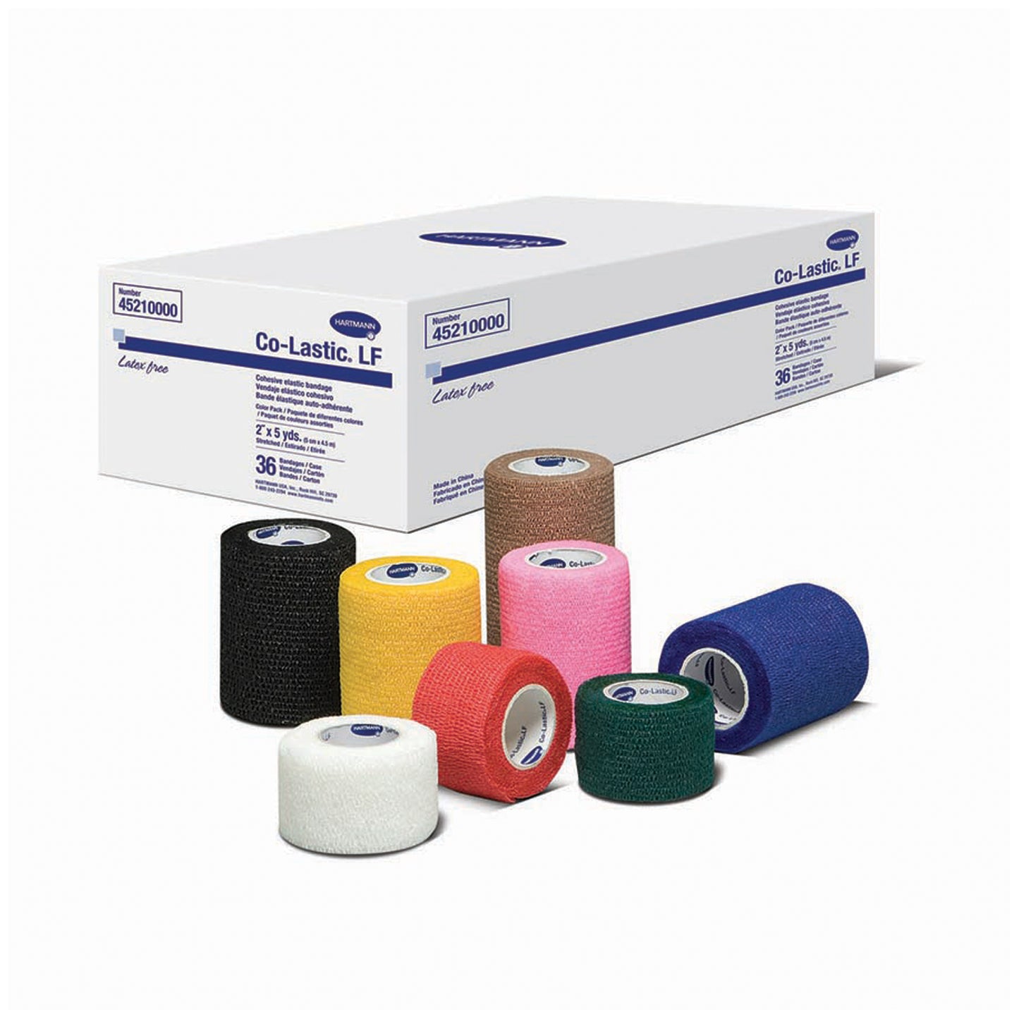 Bandage, Cohesive, Elastic, 3" x 5 yds, 8 Assorted Colors, Latex Free (LF), 24/cs