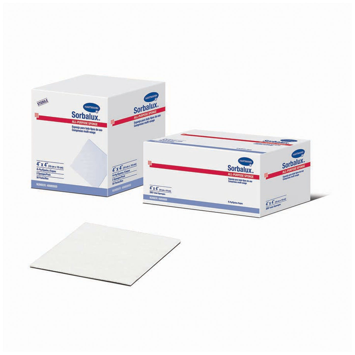 Sponge, All-Purpose, Sterile, 4" x 4", 4-Ply, 2/pk, 50 pk/bx, 12 bx/cs (To Be DISCONTINUED)
