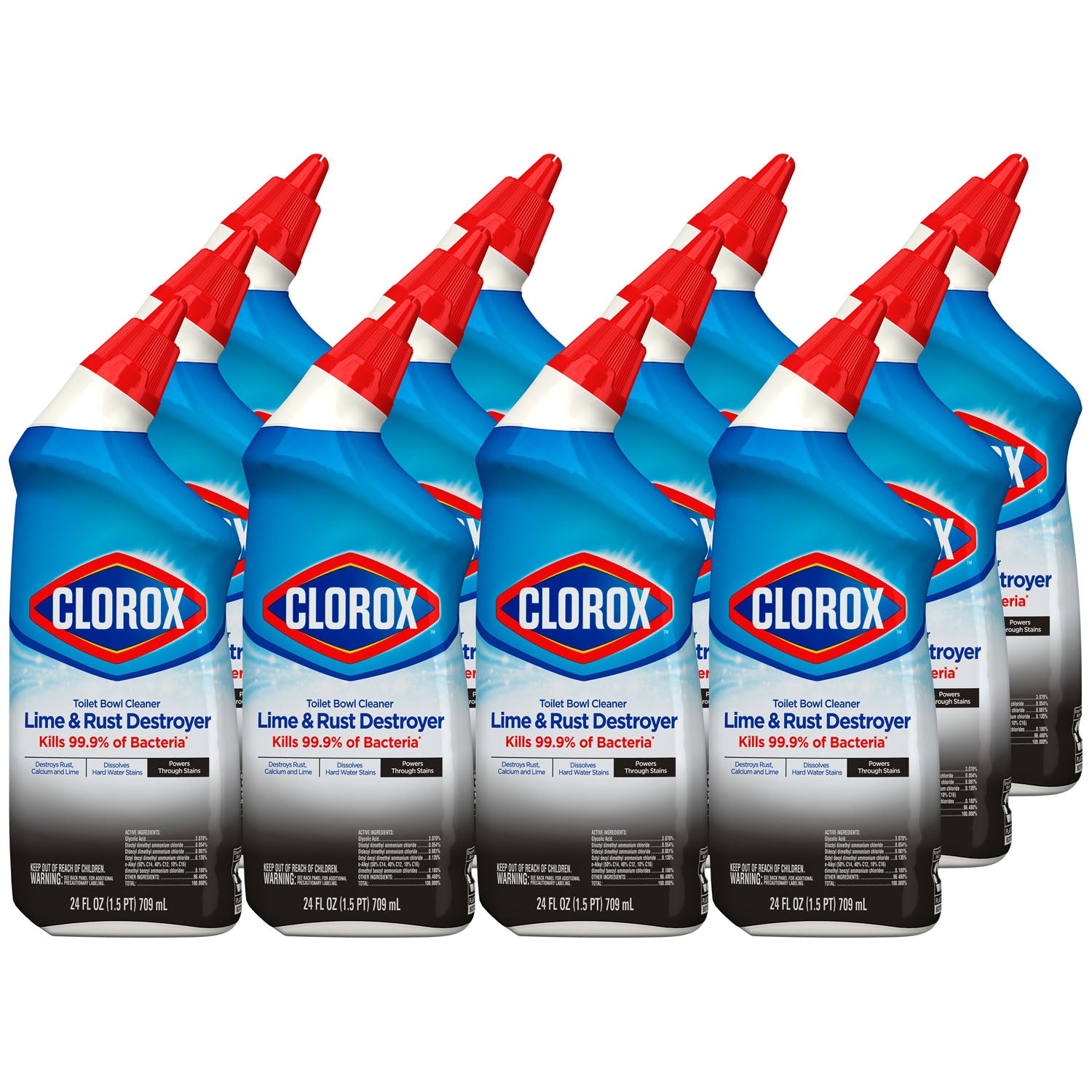 Clorox Toilet Bowl Cleaner Lime & Rust Destroyer, 24 fl oz, 12/cs (Continental US Only)
