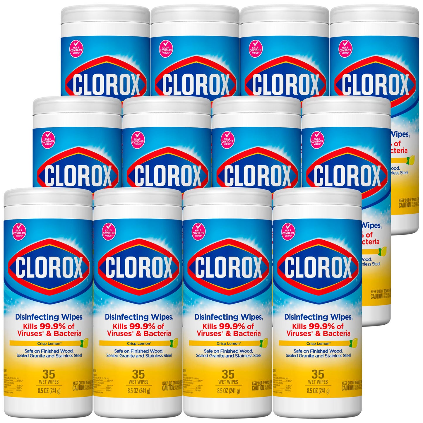 Clorox Disinfecting Wipes, Bleach Free Cleaning Wipes, Crisp Lemon, 35 ct, 12/cs (Continental US Only)