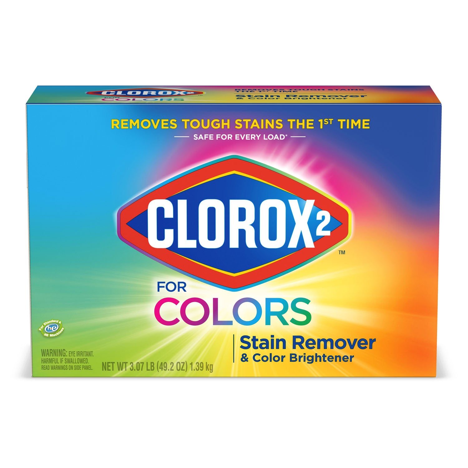 Clorox 2 for Colors Stain Remover and Color Brightener Powder, 49.2 oz, 2/cs