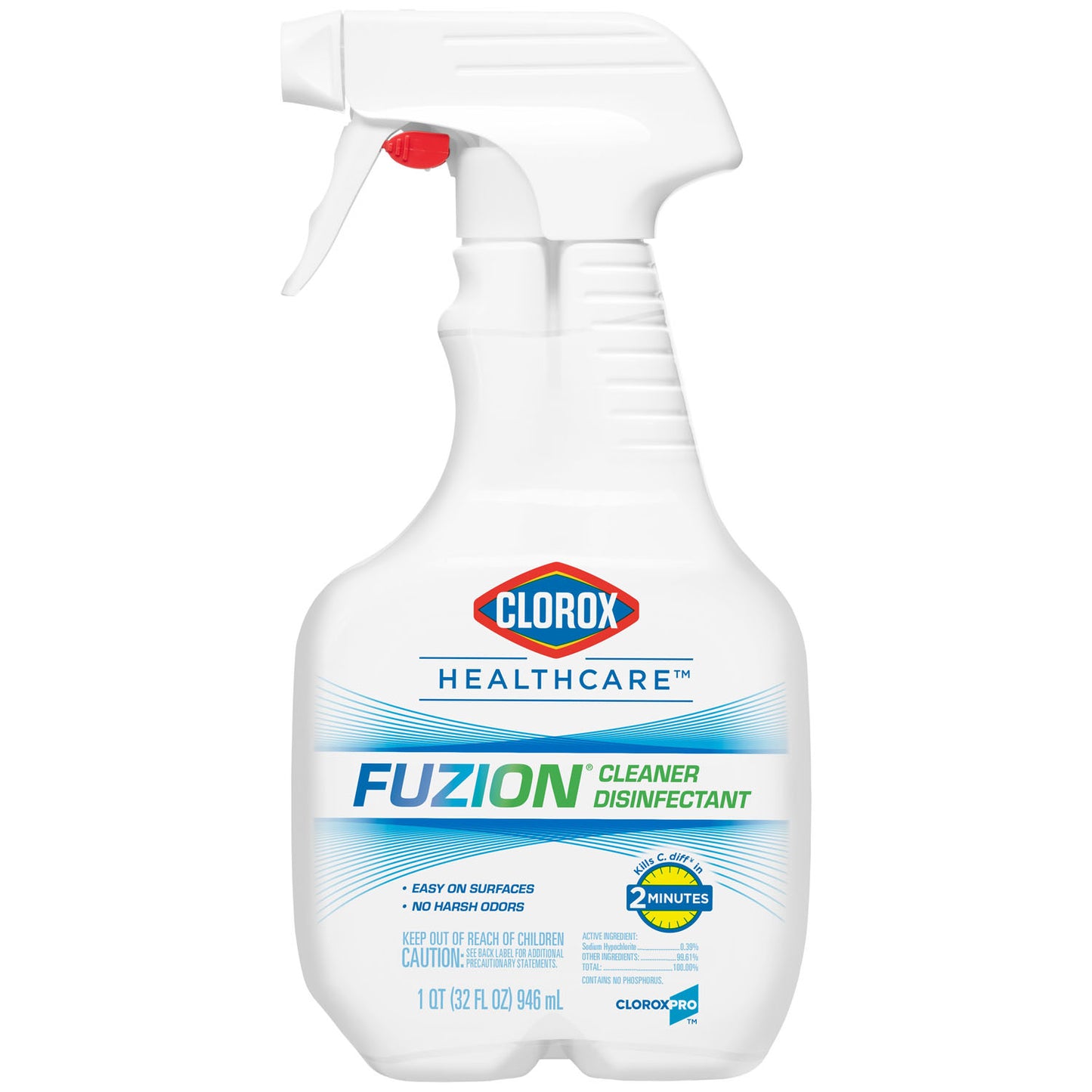 Clorox Healthcare Fuzion Cleaner Disinfectant, Spray, 32 oz, 9/cs