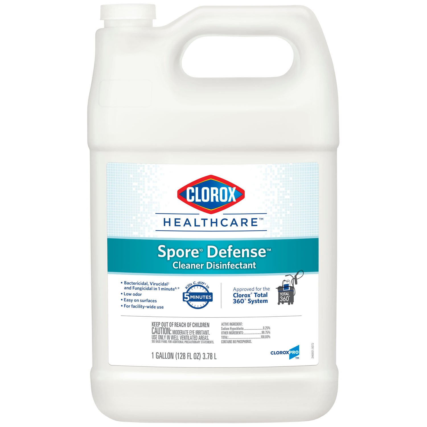 Clorox Healthcare Spore10 Defense Cleaner Disinfectant, Refill Bottle, 128 oz, 4/cs (36 cs/plt) (Continental US Only)