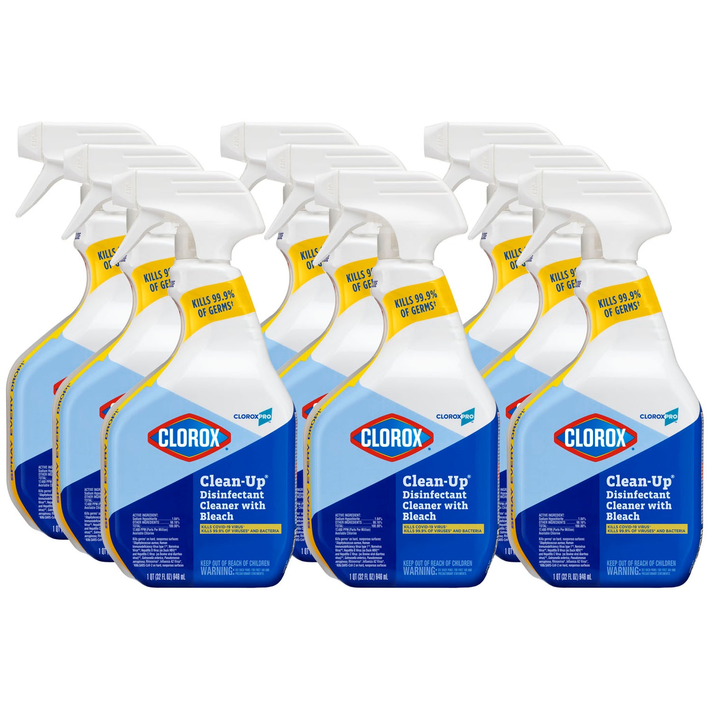 CloroxPro Clorox Clean-Up Disinfectant Cleaner with Bleach Spray, 32 fl oz, 9/cs (Continental US Only)