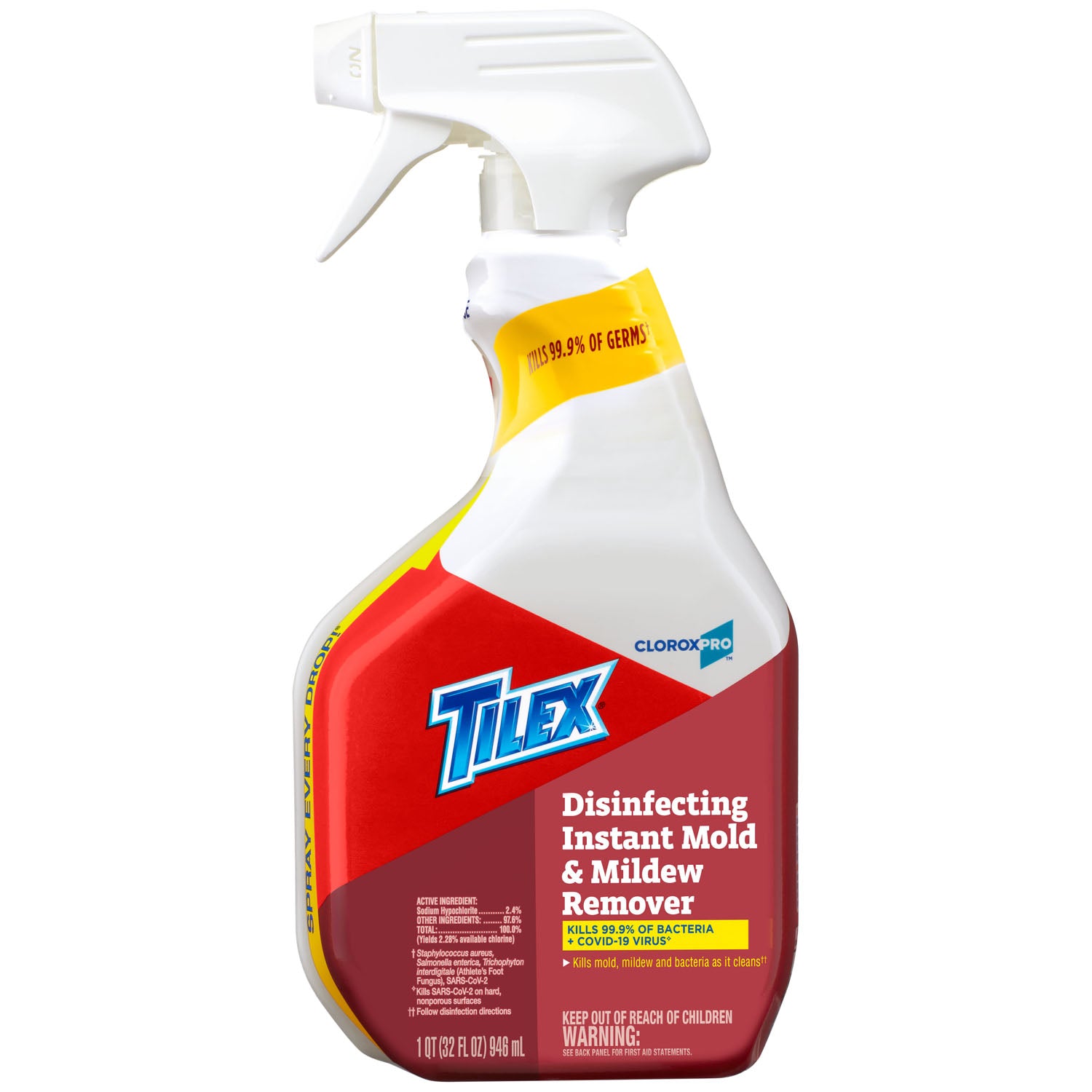 CloroxPro Tilex Disinfecting Instant Mold and Mildew Remover Spray, 32 fl oz, 9/cs (Continental US Only)
