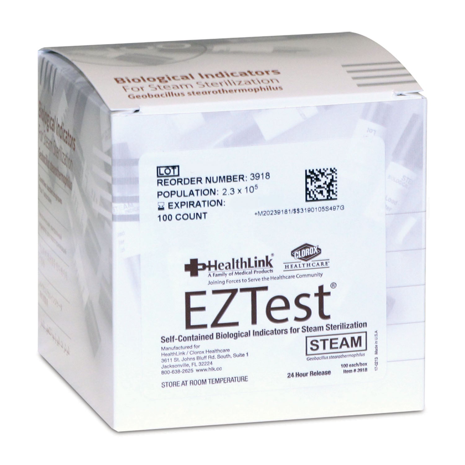 EZTest Steam, Plastic vial, 100/bx (US Only)