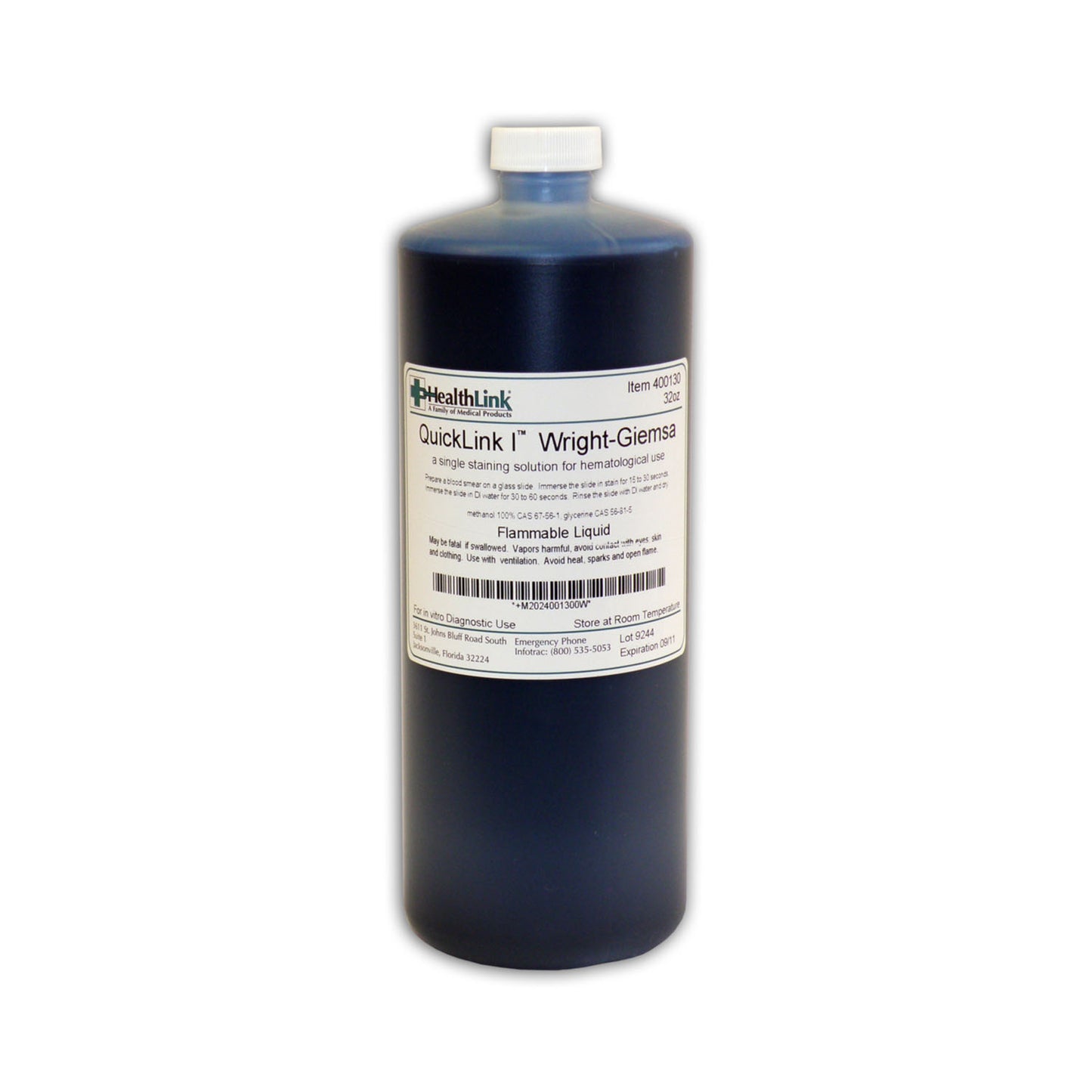 Quicklink I, Wright's Giemsa, 32 oz (Item is Non-Returnable) (US Only) (Item is considered HAZMAT and cannot ship via Air or to AK, GU, HI, MP, PR, VI)