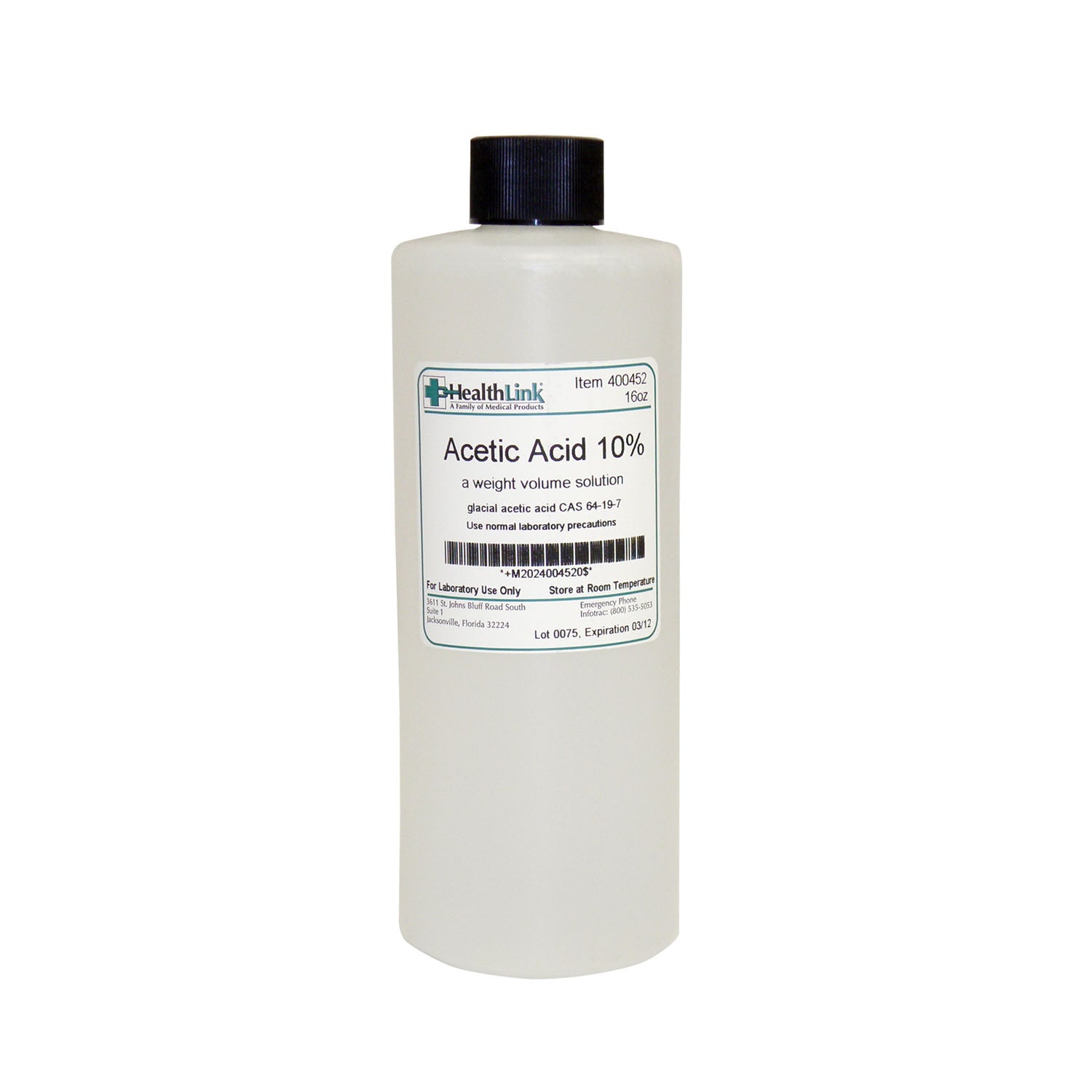 Acetic Acid, 10%, 16 oz (Item is Non-Returnable) (US Only)