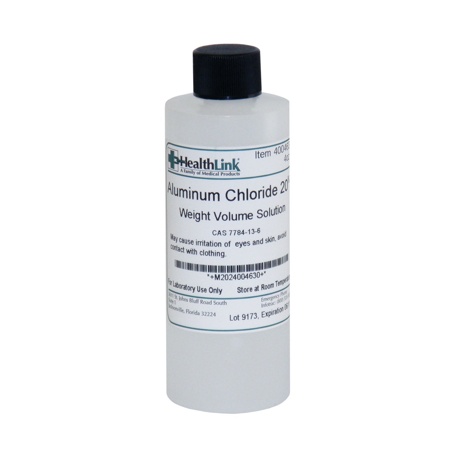 Aluminum Chloride, 20%, 4 oz (Item is Non-Returnable) (US Only) 