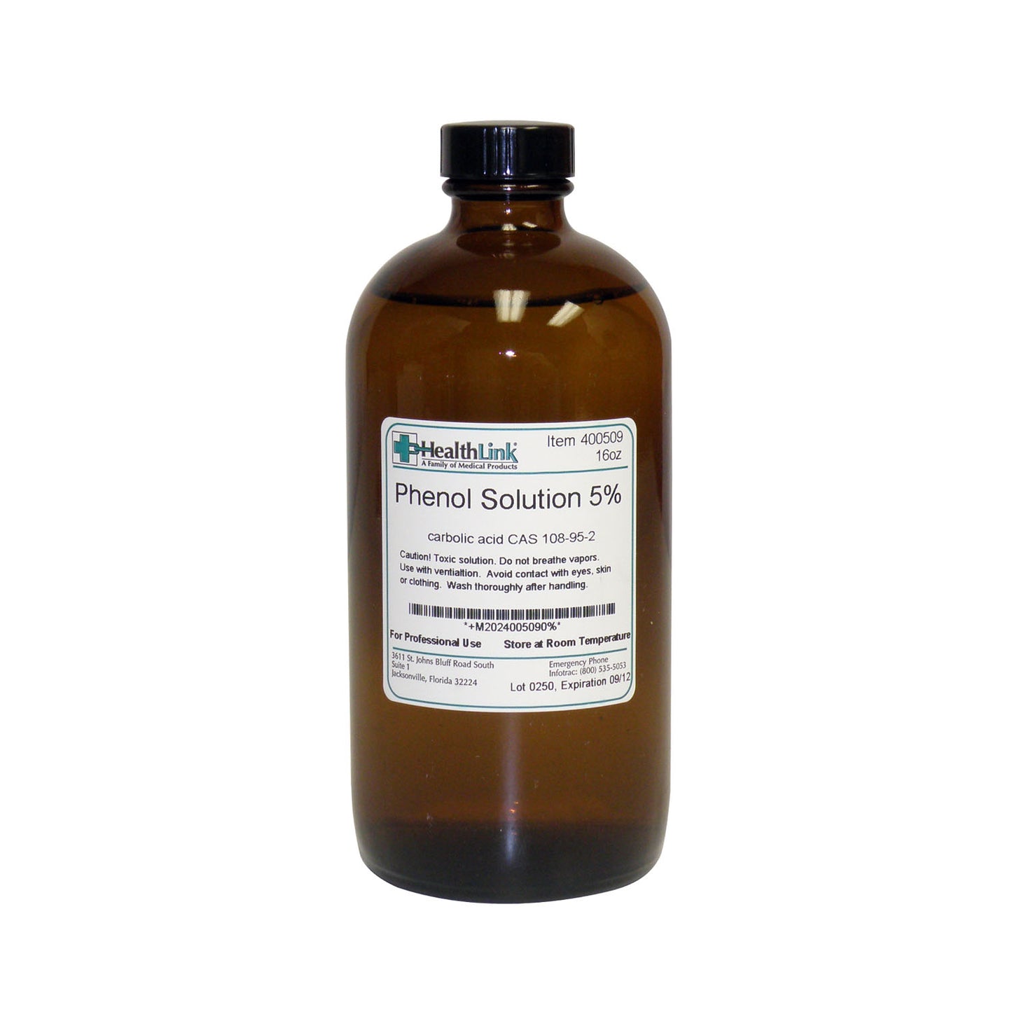 Phenol, 5%, 16 oz (Item is Non-Returnable) (US Only) (Item is considered HAZMAT and cannot ship via Air or to AK, GU, HI, MP, PR, VI)