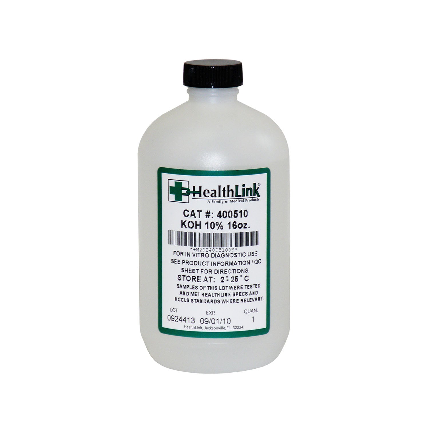 KOH 10%, 16 oz (Item is Non-Returnable) (US Only) (Item is considered HAZMAT and cannot ship via Air or to AK, GU, HI, MP, PR, VI)