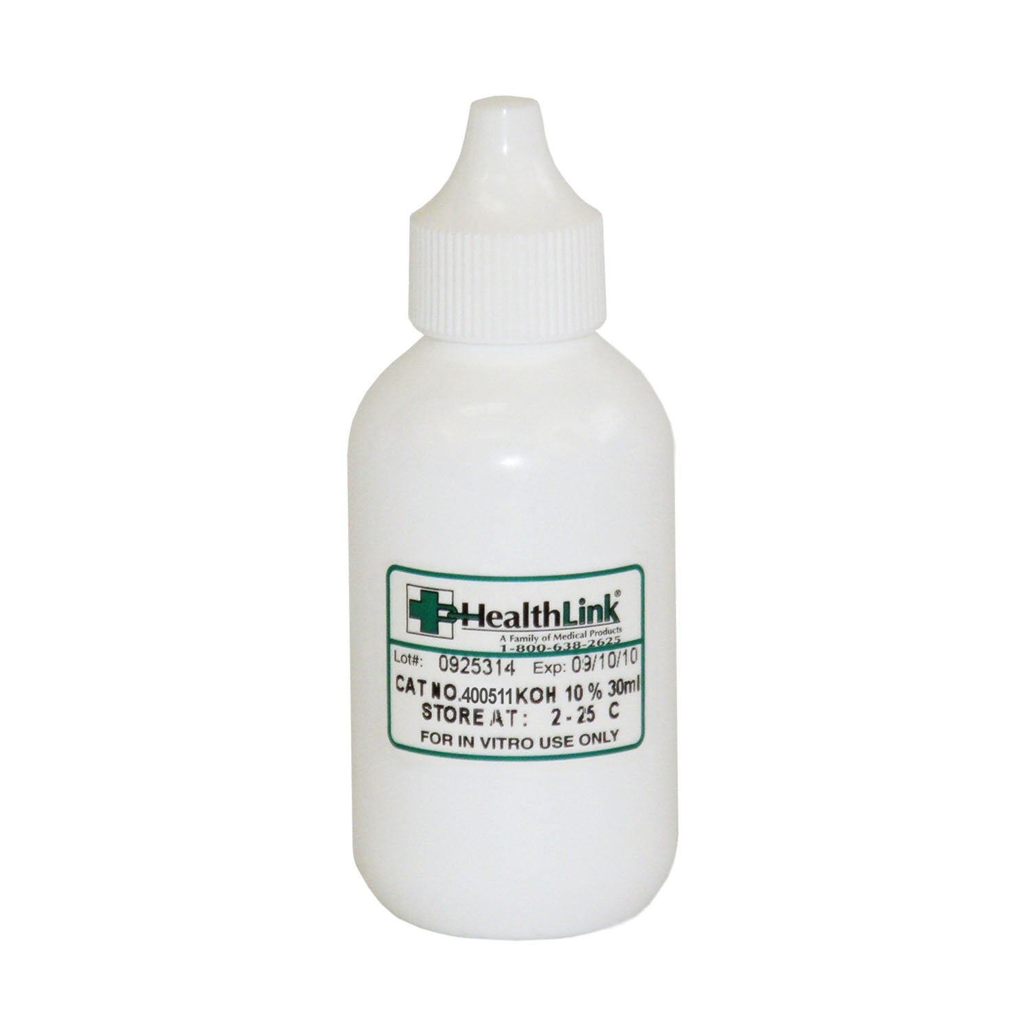 Potassium Hydroxide, 10%, Dropper Bottle, 2 oz (Item is Non-Returnable) (US Only) (Item is considered HAZMAT and cannot ship via Air or to AK, GU, HI, MP, PR, VI) 