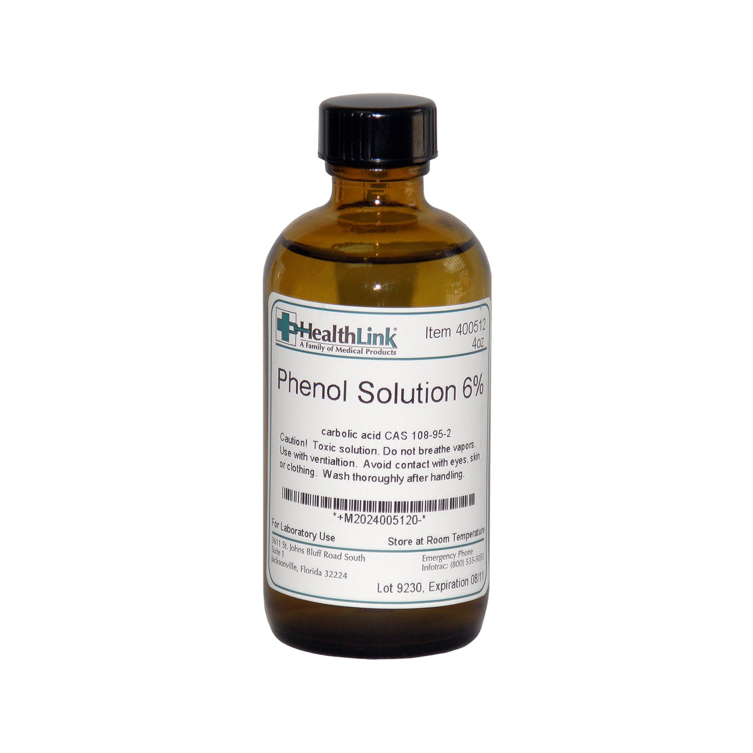 Phenol, 6%, 4 oz (Item is Non-Returnable) (US Only) (Item is considered HAZMAT and cannot ship via Air or to AK, GU, HI, MP, PR, VI)