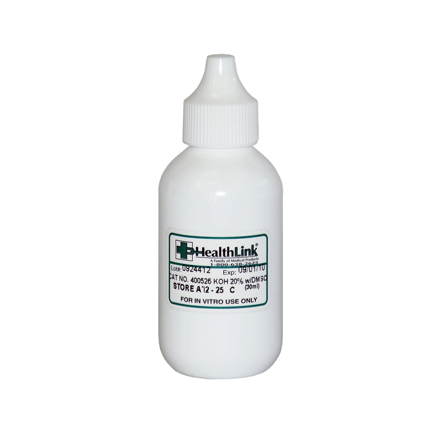Potassium Hydroxide, 20% with DMSO, Dropper Bottle, 30mL (Item is Non-Returnable) (US Only) (Item is considered HAZMAT and cannot ship via Air or to AK, GU, HI, MP, PR, VI) 