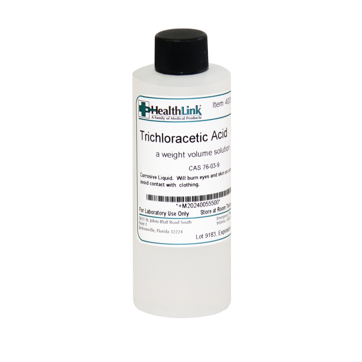 Trichloroacetic Acid, 20%, 4 oz (Item is Non-Returnable) (US Only) (Item is considered HAZMAT and cannot ship via Air or to AK, GU, HI, MP, PR, VI)