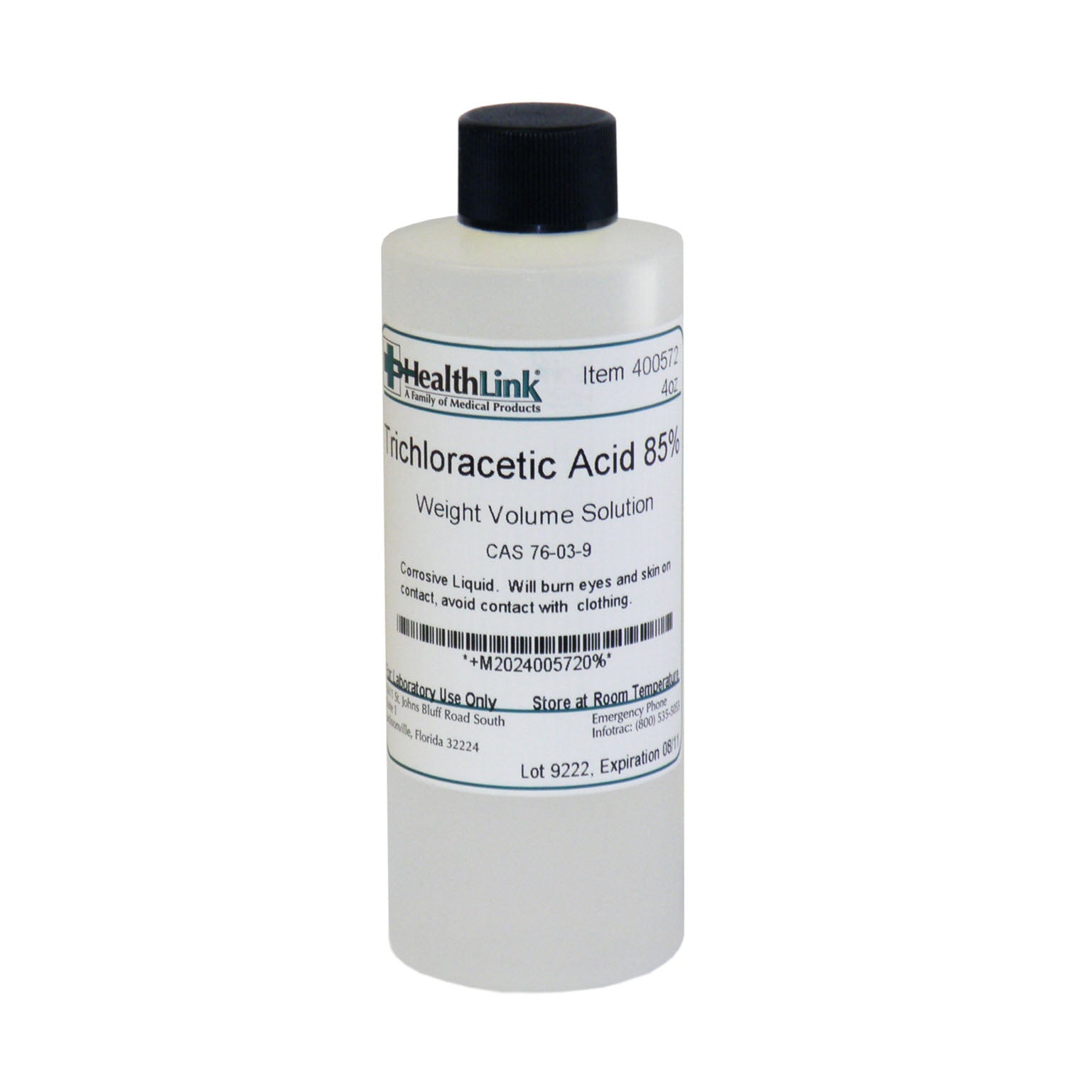 Trichloroacetic Acid, 85%, 4 oz (Item is Non-Returnable) (US Only) (Item is considered HAZMAT and cannot ship via Air or to AK, GU, HI, MP, PR, VI) 
