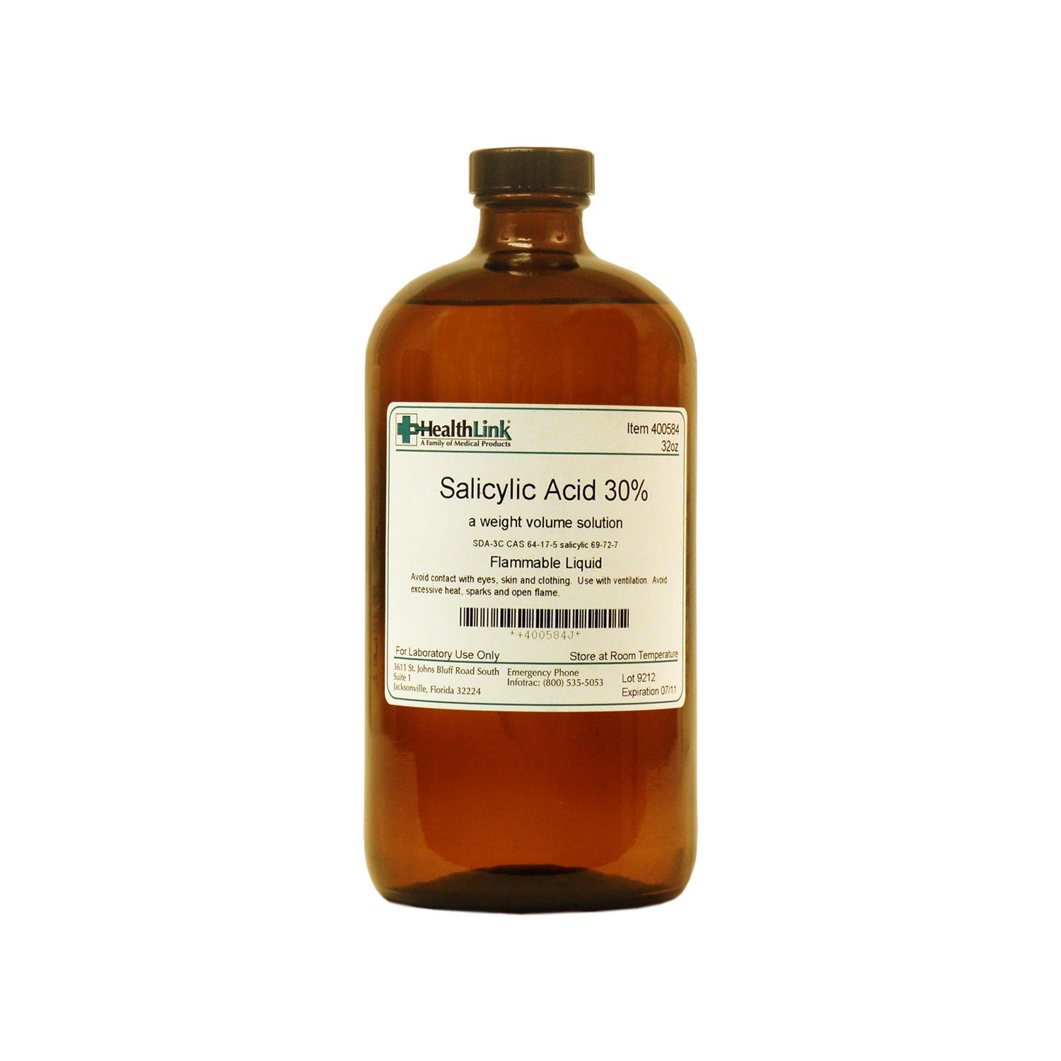 Salicylic Acid, 30% in 95% EtOH, 32 oz (Item is Non-Returnable) (US Only) (Item is considered HAZMAT and cannot ship via Air or to AK, GU, HI, MP, PR, VI)