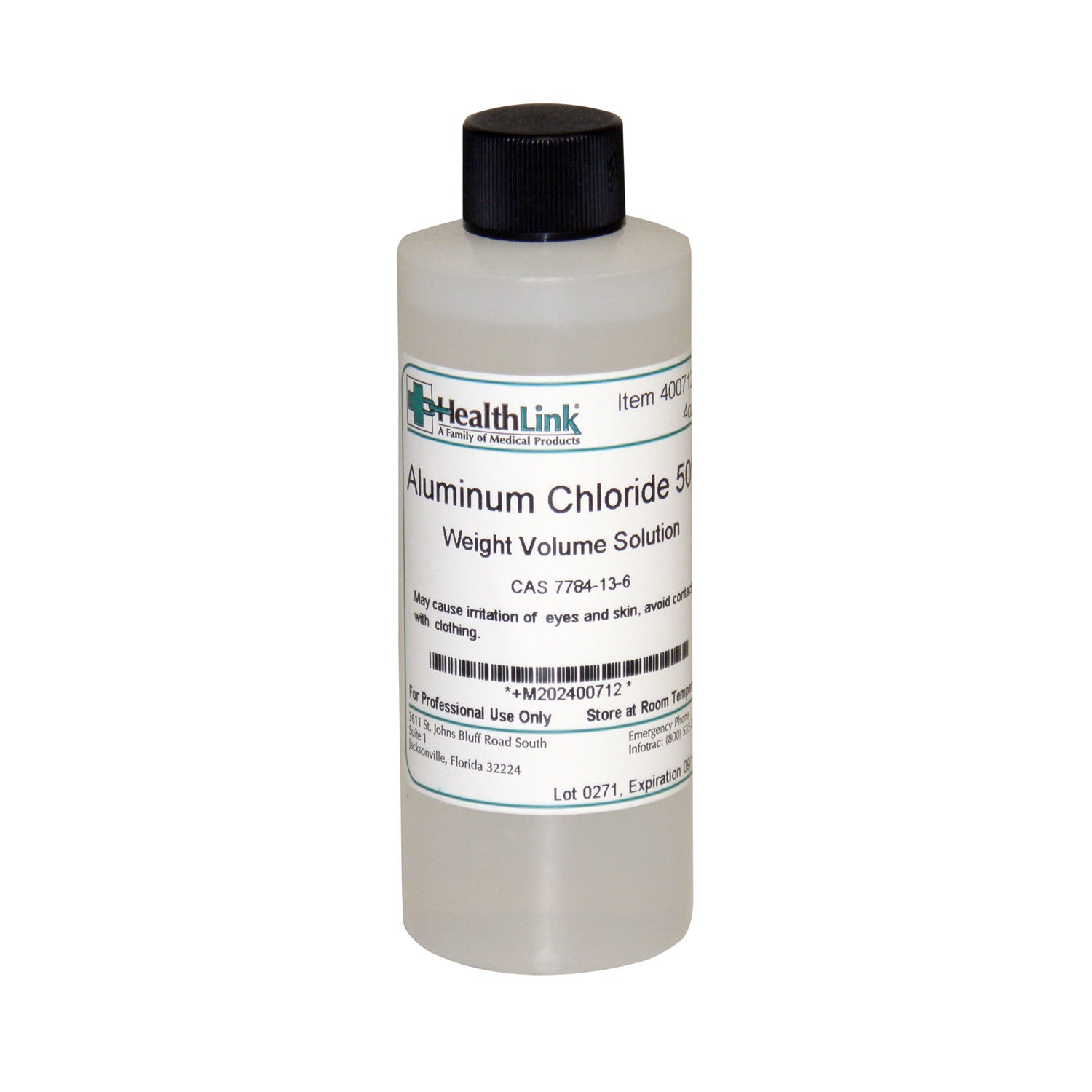 Aluminum Chloride, 50%, 4 oz (Item is Non-Returnable) (US Only)
