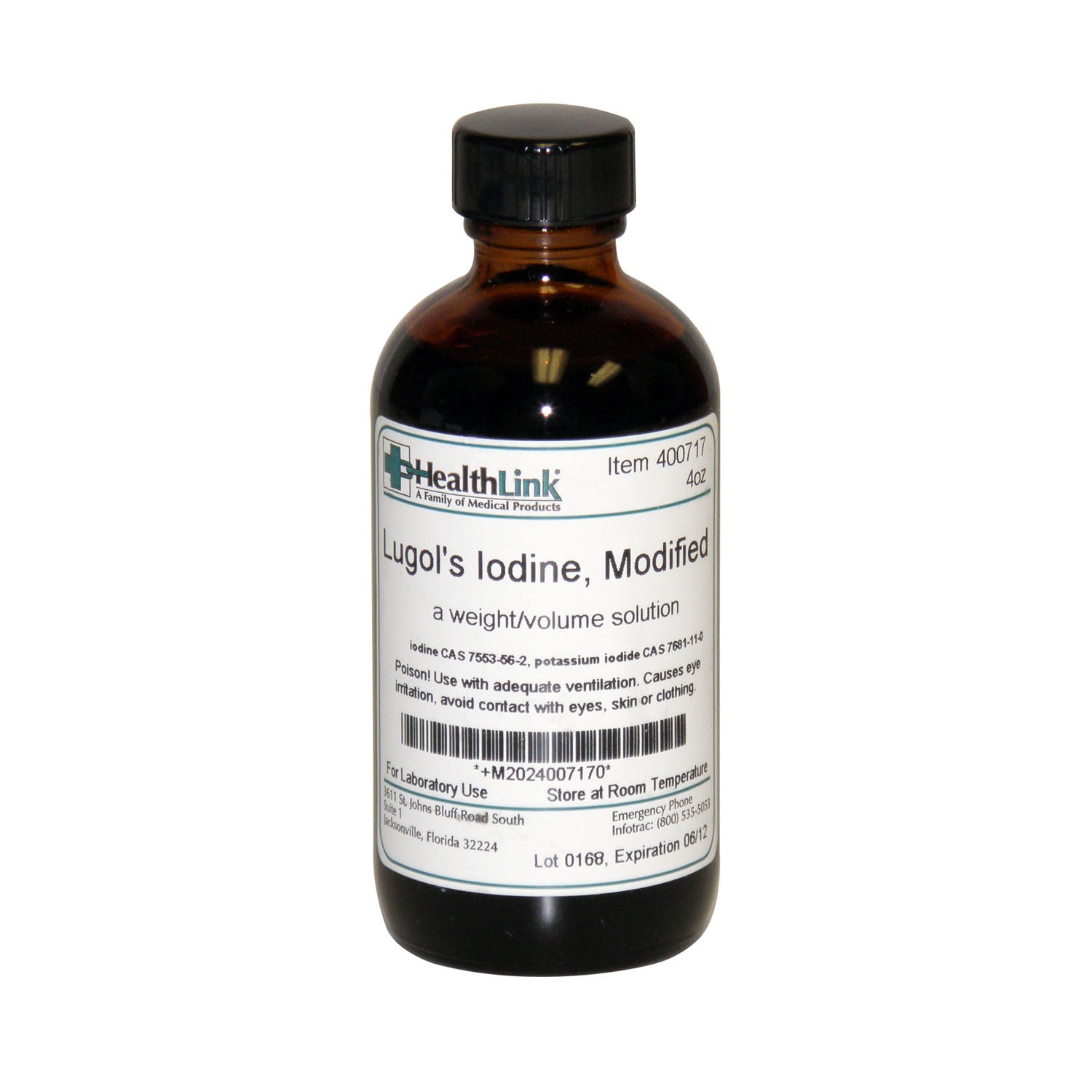 Lugol's Iodine, Modified, 2.1%, 4oz (Item is Non-Returnable) (US Only)