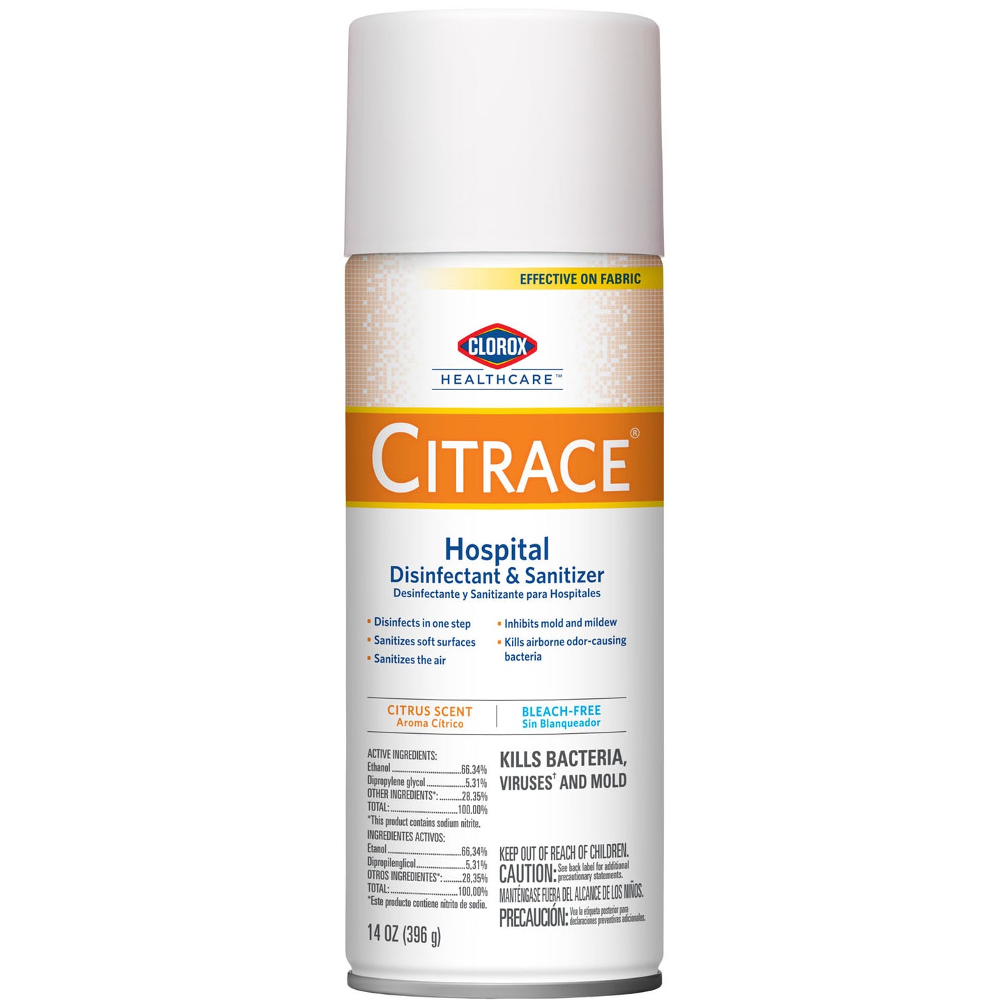 Clorox Healthcare Citrace Hospital Disinfectant & Sanitizer Aerosol Spray, Citrus, 14 oz, 12/cs