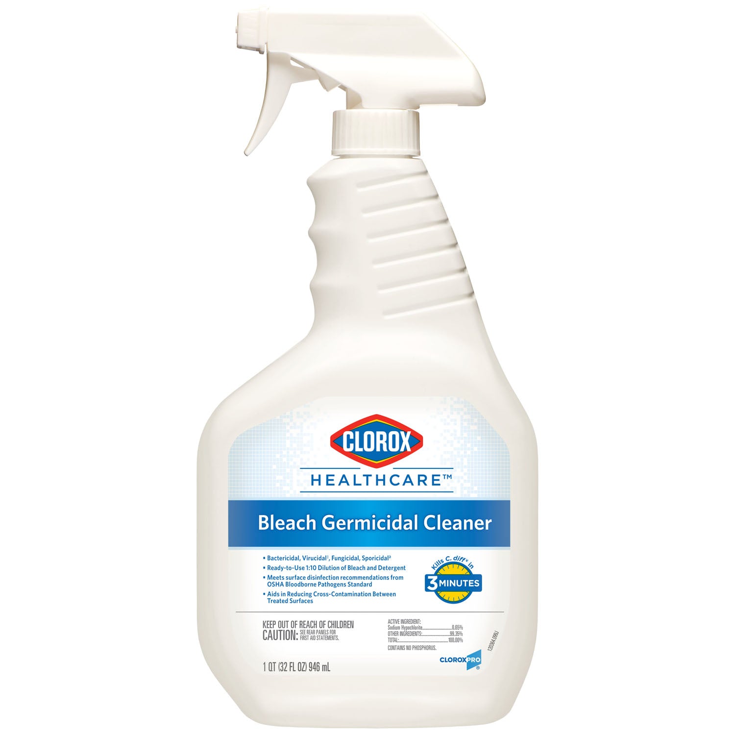 Clorox Healthcare Bleach Germicidal Cleaner Spray, 32 oz, 6/cs (60 cs/plt) (Continental US Only)